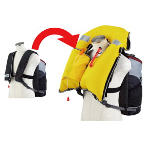 ツナガード リュック一体型ライフジャケット A1R 津波、水難事故対策用 適応年齢12歳以上 大人用 ヘルメット・ケミカルライト・防水ケース・ホイッスル/笛付き 防災用品 災害 送料無