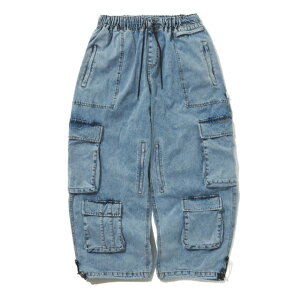 24-25 BSRABBITyr[GXrbgzDSXBS SUPER WIDE POCKET VENTILATION WAX REAL DENIM PANTS VINTAGE BLUEyKiz