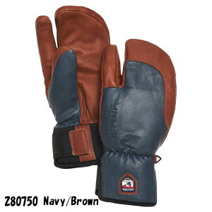 HESTRAywXgzO[u3-FINGER FULL LEATHER SHORT 33872yKizNavy/Brown