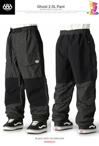 24-25 686 SIX EIGHT SIXyVbNXGCgVbNXz2.5L GHOST PANT@J[FBLACK GRID COLORBLOCK Xm[{[h EFAyKiz