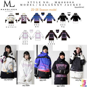 【予約商品】MARQLEEN【マークリーンウェア】 GALAXXY JACKET ☆MQ06000 スノーボード ウェア