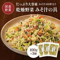 乾燥野菜 みそ汁の具 国産 100g 3個セット 乾燥野菜ミックス 国産野菜 スープ 野菜ミックス 大根 にんじ…