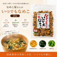 なめこ屋さんのいつでもなめこ 25g 宮城県産 乾燥なめこ 三陸産乾燥わかめ 国産乾燥ねぎ 水戻し不要 味噌…