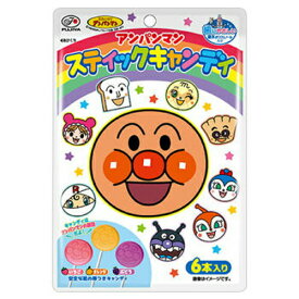 不二家　アンパンマン スティックキャンディ　6本入り×12個　＜子供おやつ／ペロペロキャンディ／駄菓子／飴＞