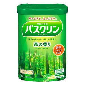 バスクリン 森の香り 600g(約30回分) ×15個(1ケース) /入浴剤 /森の香り /ウッディグリーンの湯(透明タイプ)