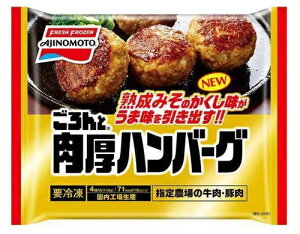 味の素「ごろんと」肉厚ハンバーグ　4個入　袋140g×12袋(1ケース) 【冷凍】【送料無料】