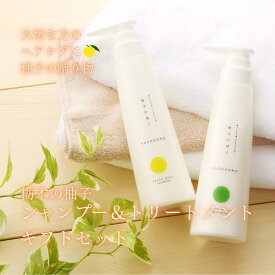 柚子 アミノ酸 シャンプー ＆トリートメント ギフトセット 各300ml ハリ コシ ボリューム 臭い 頭皮ケア スカルプ くせ毛 フケ かゆみ 地肌 抜け毛 加齢臭 ヘアケア ダメージケア 補修 父の日 母の日 ギフト 保湿 セグロラ 栃木の柚子