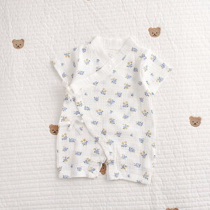 甚平 ロンパース 肌着 ベビー 赤ちゃん 男の子 女の子 新生児 甚平オール ロンパース コットン 子供 キッズ ガーゼ 涼しい 綿100% 夏 祭 浴衣 パジャマ ルームウェア 和服 ひなまつり じんべい