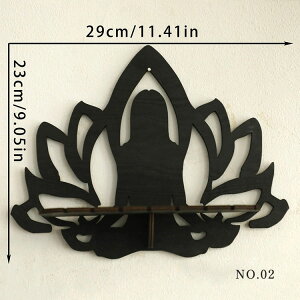 薄型 ウォールシェルフ 壁掛け 木製 小物置き ウォールラック 玄関 リビング 和室 ロータス 壁棚 蓮 壁面ラック 棚 キャンドル 香水 ジュエリー ネックレス 収納棚 飾り棚 省スペース インテ