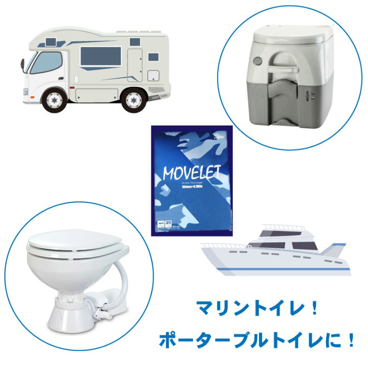 楽天市場】水に溶けやすい マリン用 トイレットペーパー MOVELET 