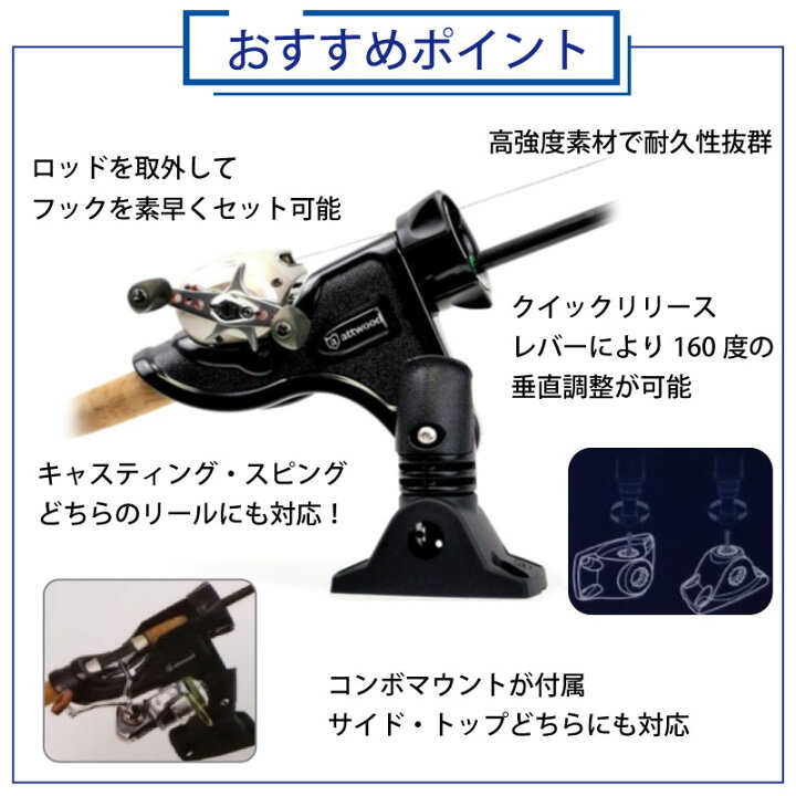 楽天市場】【ポイント10倍】 アトウッド ATTWOOD ロッドホルダー・プロ 