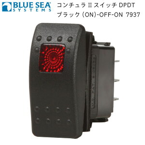 Bluesea �u���[�V�[ �_�u�����C�p�[ �h�����b�J�[�X�C�b�` �R���`���� II �X�C�b�` DPDT �u���b�N (ON)-OFF-ON 7937 redLED