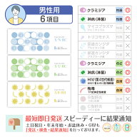 性病検査キット 男性 6項目:【N-RC】【U-RC】【B-BH】梅毒 HIV(エイズ) 淋菌(淋病) クラミジア のど淋菌 …
