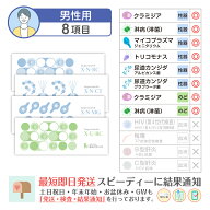 性病検査キット 男性 8項目：【N-RC】【N-CT】【N-MG】【U-RC】淋菌(淋病) クラミジア のど淋菌 のどクラ…