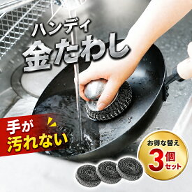 金たわし かなだわし 金だわし 鉄フライパンお手入れ 金属たわし 簡単リペア交換 焦げ取り こげ落とし ササラ ささら ステンレス シンク掃除 本体＋替え4個