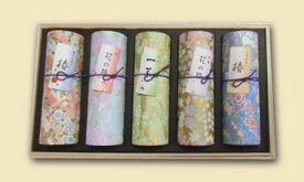 進物・贈答用線香　花くらべ　桐箱　円筒型5本入　奥野晴明堂