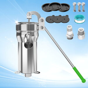 井戸ポンプ 手動 【アップグレードの強化】手押しポンプ井戸 手動ポンプ、 より高く、より厚いポンプボディ 一体ベース、井戸