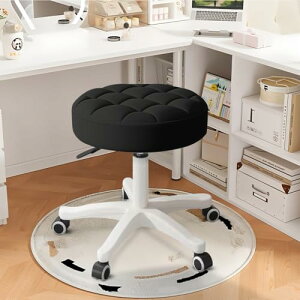 オフィススツール 丸椅子 キャスター 昇降スツール PUレザー 360°回転椅子 ワーク キャスター付き 椅子 丸 高さ調節可能 オフィスチェ