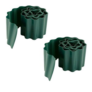 ガーデニングエッジ 根止めシート フェンス エッジ 園芸シート ウェーブエッジ プラスチック製 ガーデニング 園芸シート ウェーブエッジ 仕切り 根止め 土留め 庭 園芸 屋外 グリーン 10cm×9m