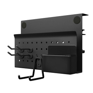 デスクサイド 収納ラック 新登場 有孔ボード テーブルサイドポケット イヤホンスタンド 机の下 フック4個付属 パソコンラック ペ