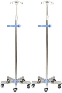 点滴スタンド ガートル台 ステンレス 移動式 高さ調節 安定性 ハンドル付 病院/在宅ケア (1本架)