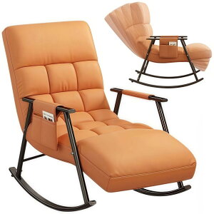 ロッキングチェア リラックスチェア 幅60×奥行140cm 5段階調節可能 人間工学 揺れる椅子 読書椅子 頑丈 通気性 座り心地良い 水や汚れ