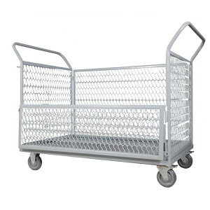 カゴ台車 メッシュ台車 折りたたみ ブレーキ付き 耐荷重300kg 倉庫 工場 業務用 店舗 会社 5インチキャスター付き 変形可能 多機能 ブル