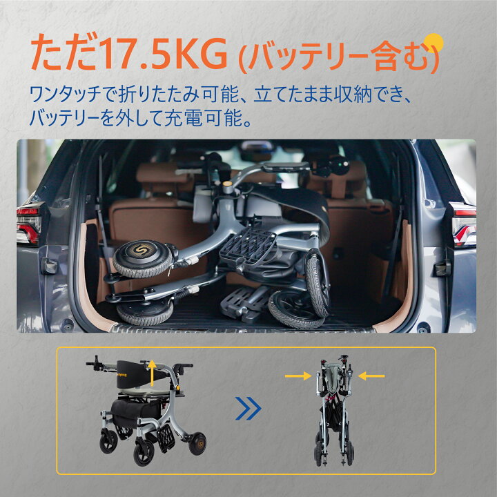 楽天市場】Sinceborn電動車椅子 シニアカー 電動アシスト付き歩行車 自 