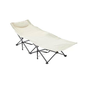 受注生産商品 ベッド 折り畳みベッド 簡易ベッド 昼寝用 キャンプ用 折りたたみ可能 省スペース サイド収納付き 滑り防止 カジュアル ホワイト ベージュ