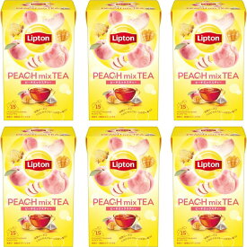 リプトン 紅茶 ティーバッグ ピーチミックスティー 15袋入×6個