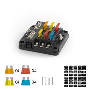 �y�}���\��10�{�|�C���g�z�������� 6�E�F�C ��H�J�[�{�[�g �q���[�Y�{�b�N�X �z���_�[ LED�x�����C�g �L�b�g�t�� ATO ATC �u���b�N�q���[�Y �u���[�h�q���[�Y 5A 10A 15A 20A DC12V-32V ������ �{�[�g