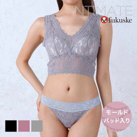 価格破壊 福助 フクスケ INTIMATE ブラジャー レディース 華麗なレースを使用したブラレット。101-001