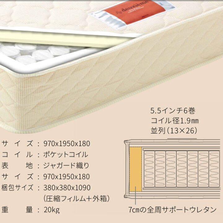 楽天市場】フランスベッド マットレス シングル DE-P100ラ・ドゥーゼム 