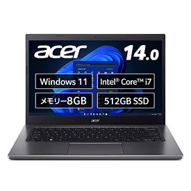 Acer ノートパソコン Aspire 5 A514-55-N78Y Windows 11 Home Intel Core i7 8GB 512GB SSD 14インチ フルHD IPS非光沢パネル デュアルファンシステム Wi-Fi 6E対応 スチールグ