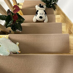 階段マット 折り曲げ付き 滑り止めマット【70X22cm 15枚】階段用ステップマット 階段カーペット 防音 吸着マット 置くだけ ズレない 洗える 階段敷き 床保護 カット可能 四季通用 厚手生地 キ