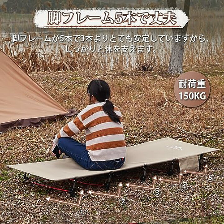 楽天市場】TOMOUNT アウトドアベッド キャンプコット 折りたたみ 