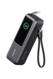 Anker Power Bank (25000mAh, Built-In & 巻取り式USB-Cケーブル) 【PD対応/PSE技術基準適合/USB-C入力対応 / 165W出力 MacBook PD対応Windows PC iPad Pro iPhone
