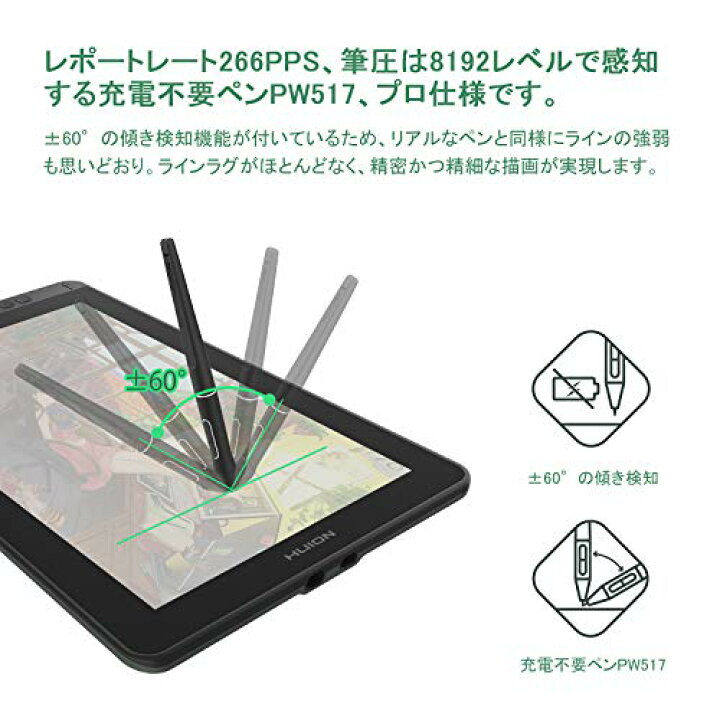 楽天市場】HUION 液タブ Kamvas 13 初めての液晶ペンタブレット スマホ 