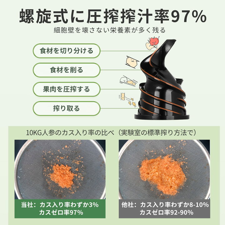 楽天市場】アセキ スロージューサー 搾りカス分離 低速回転 ジューサー 