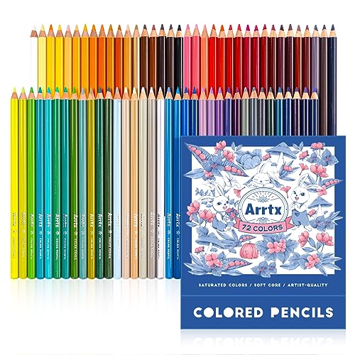 Arrtx 色鉛筆 72色 プロ専用ソフト芯色鉛筆セット イラスト デザイン