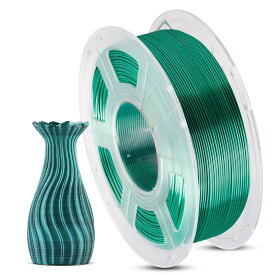 ANYCUBIC フィラメント 3Dプリンター用 造形 シルク pla 高密度 環境保護 純正材料 グラデーションカラー【1.75mm】【正味1kg】 (ブラック＋グリーン, シルク PLA)