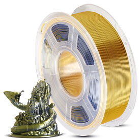 ANYCUBIC フィラメント 3Dプリンター用 造形 シルク pla 高密度 環境保護 純正材料 グラデーションカラー【1.75mm】【正味1kg】 (ブラック＋ゴールド, シルク PLA)