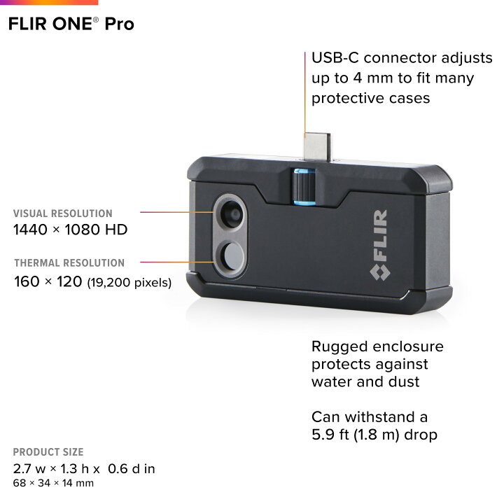 楽天市場】FLIR ONE Pro - Androidスマートフォン用高解像度サーマル 