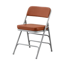 KAIHAOWIN パイプ椅子 折りたたみ椅子 ミーティングチェア 1脚 会議椅子 背もたれ 折り畳み イス ダイニングチェア 分厚いクッション いす 折りたたみチェア 金属製 省スペース イベント シンプル ブラウン 45x53x74cm