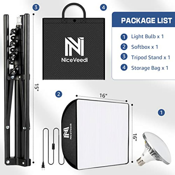 楽天市場】NiceVeedi 写真撮影ソフトボックス 40x40cmライトボックス 