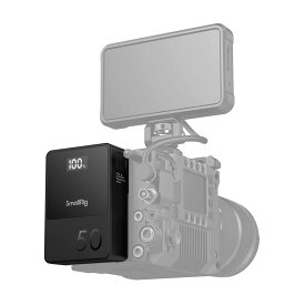 SmallRig VB50 ミニ V マウント バッテリー Vバッテリー 3400mAh(50Wh/14.8V) OLED スクリーン 45W PD USB-C 急速充電 D-TAP & USB-A デュアル DC ポート カメラ モニター スマートフォン