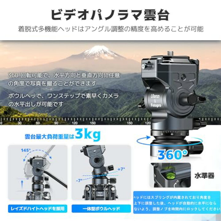 楽天市場】Ulanzi F38 カーボン三脚 クイックシュー カメラ三脚 5段 