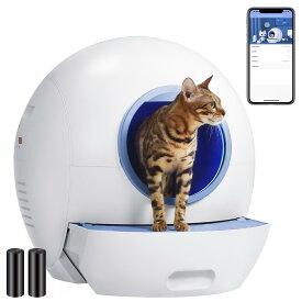 猫トイレ 自動 ELS PET 60L特大容量 スマート 自動猫トイレ センサー感知 APPコントロール 2.4GHzのみ 定期掃除 お手入れ簡単 全自動トイレ 猫 静音 猫用トイレ 安全保護機能 猫 自動トイレ 複数の猫適用 臭気分離 猫のトイレ IOS