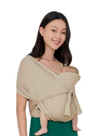 【ヘッドサポート入り】コニー抱っこ紐 FLEX サイズ調節 Elastech (Konny) ママパパ兼用 ベビー スリング ラップ 新生児~20kg 国際安全認証取得 赤ちゃん 寝かしつけ 収納袋付き 抱っこ紐 出産準備（ベージュ, XS-XL）