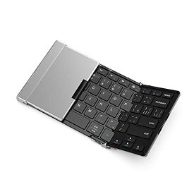 iClever キーボード bluetooth USB接続 ワイヤレス 薄型 折りたたみ式 ブルートゥース キーボード 無線 & 有線 デュアルモード接続 マルチペアリング対応 4台までのデバイス同時接続 バックライト機能なし IOS/Android/Wi